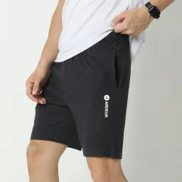 Self Design Men Grey Basic Shorts-12