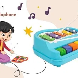 pixado 2 in 1 Mini Piano and Xylophone Toy with Colorful Keys & 2 Mallets for kids image 3
