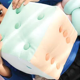 Smartsters Green & Peach Coloured Cube Shaped Pre Filled Cushion image 5