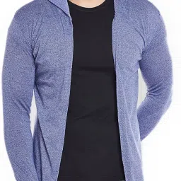 Men Kimono Style Full Sleeve Blue Shrug-image-18