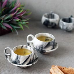 Pack of 6 Ceramic Vintage Chronical of Italy chirag ceramic cup & saucer(6 Cup, 6 Saucer)-image-3