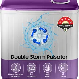 7 kg 5 star, Air Turbo Drying Semi Automatic Top Load Grey, Purple-15