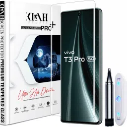 KLAH Tempered Glass Guard for Vivo T3 Pro 5G, Borderless UV Glass Protection-picture-28