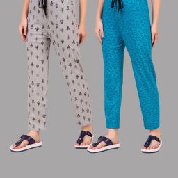 Pack of 2 Women Printed Multicolor Track Pants-image-81