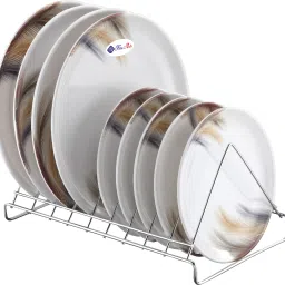 Plate Kitchen Rack Flax V Shape Plate Stand Holder for Kitchen Plates Utensils Dish Organizer Steel-image-13