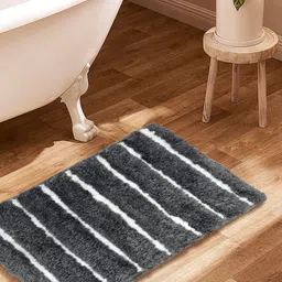 Nautica Grey & White Striped Anti-Skid 2200 GSM Bath Mat-image-96