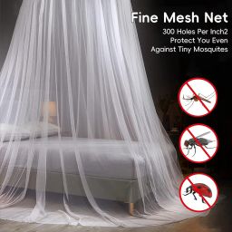 snowie soft Polyester Infants Washable Mosquito Net Bed Canopy Lace Ruffled White Ceiling Hanging Net for Double Bed Mosquito Net image 3