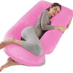 Luxurious Modern Shape Microfibre Solid Pregnancy Pillow Pack of 1-image-4