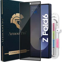 ArmourPro Edge To Edge Tempered Glass for Samsung ZFold 6 5G, Samsung Galaxy ZFold 6 5G, Samsung Z Fold6, Privacy Anti Spy Protection Glass with Cable Protector-26
