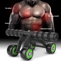 Double-wheeled Ab Abdominal Cross-fit Gym Equipment for Body Building Fitness Ab Exerciser-4