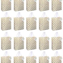 Access to Quality Non woven Reusable Grocery Shopping Bags With Flower Design Pack of 20 Grocery Bags-10