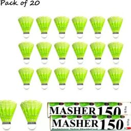 Premium Plastic Shuttlecocks ( Pack of 20) Plastic Shuttle - Green-11