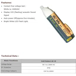 spaark Htc Ac - Ii Non - Contact Voltage Tester Volt Detector Analog Voltage Tester image 2