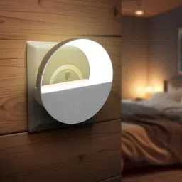 Spotview 1W LED Smart Sensor Night Light|Warm White Plug Night Lamp For Bedroom|Pack of 1 Smart Sensor Light-0