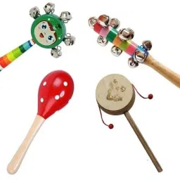 Wooden Sound Making Rattle Set Combo Pack For Kids (6 To 12 Month) Rattle-21