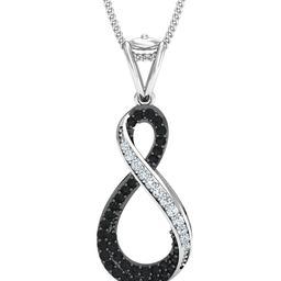 KUBERBOX B&W Infinity 18KT White Gold Diamond-Studded Pendant - 1.19 gm-image-52