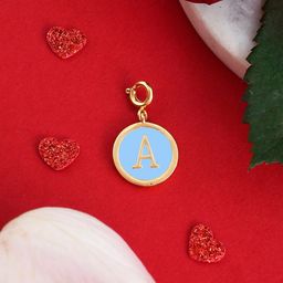 Voylla Gold-Plated Alphabet A Enamel Pendant-11