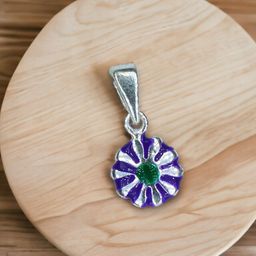 Taraash Girls 925 Sterling Silver Enamel Floral-Shaped Pendant-image-77