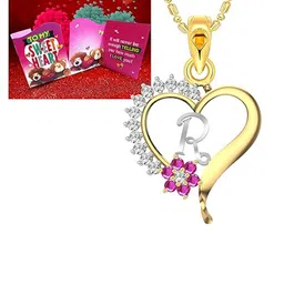 Vighnaharta Gold-Plated Pendant With Greeting Card Gift Set-50