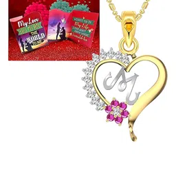 Vighnaharta Gold-Plated Pendant With Greeting Card Gift Set-30
