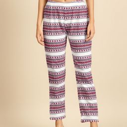 anayna Women White & Purple Printed Straight Palazzos-image-75