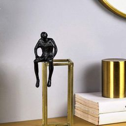 THE ARTMENT Black & Gold-Toned Modern Art The Thinker Table Accent Showpiece-image-45