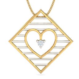 KUBERBOX Royal Swan Framed Heart 18KT Diamond-Studded Pendant 0.05 gm-image-41