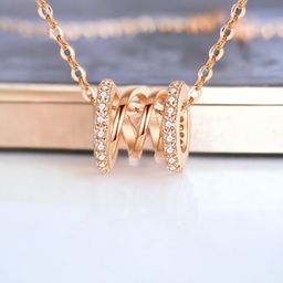 MYKI Rose Gold Plated CZ-Studded Pendant-25