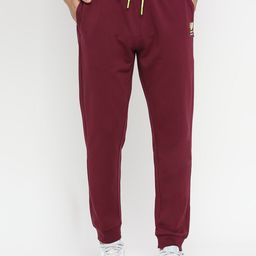 Underjeans by Spykar Men Maroon Solid Joggers-image-50