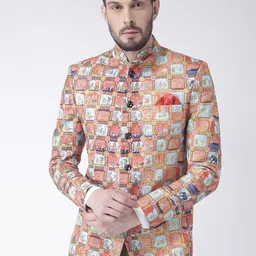 Hangup Men Multi Coloured Printed Casual Blazer-2