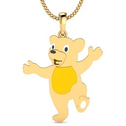 KUBERBOX Bear Enamel 18KT Gold Pendant-1.64gm-picture-16