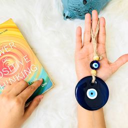 JASMEY HOMES Blue & Beige Evil Eye Wall Hanging Ornament-image-19