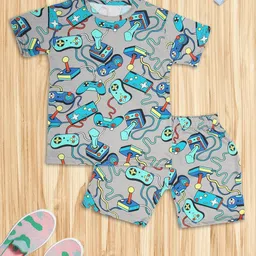 Ninos Dreams Boys Printed Pure Cotton Night Suit-image-46