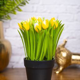 MARKET99 Yellow & Green Lily Artificial Flowers With Pot-28