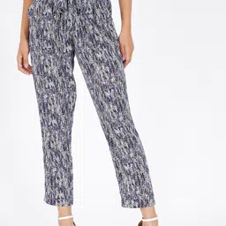 Kibo Printed Classic Slim Fit High-Rise Trousers-picture-5