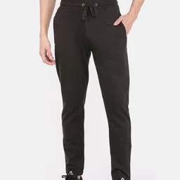 Dollar Men Charcoal-Black Solid Cotton Track Pants-image-38
