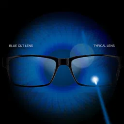 CRIBA Unisex Transparent UV Protected Square Sunglasses CR_TONY BLUE CUT-56