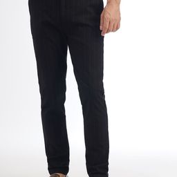 JADE BLUE Men Striped Mid-Rise Trousers-image-75