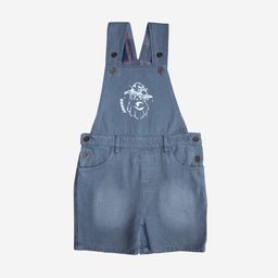 KiddoPanti Boys Blue Printed Denim Dungaree-image-79