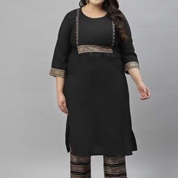 Sztori Plus Size Ethnic Motifs Printed Regular Kurta with Trousers-52
