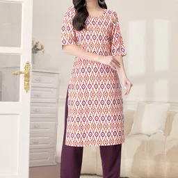 KALINI Selection Of 2 Ethnic Motifs Printed Straight Kurtas with Trousers-10