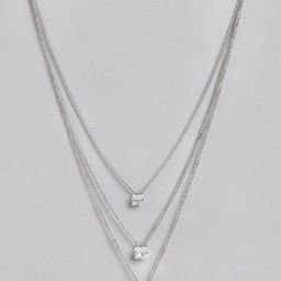 Kord Store Set of 2 Rose Gold-Plated CZ Studded 3 Layered Pendant With Chain image 3