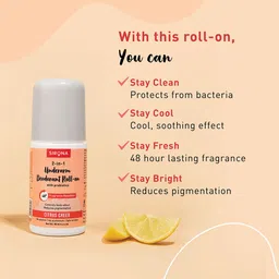 Sirona 2-in-1 Underarm Roll On Deodorant with Prebiotics 50 ml - Citrus Cheer image 2