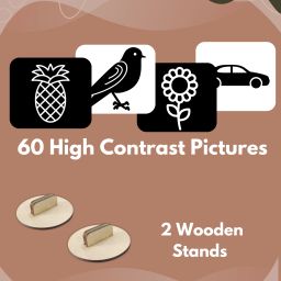 todfod Baby Visual Card set of 60 High contrast picture for visual development of child image 5