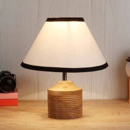 Devansh Wood Table Lamp With Multicolor Cotton Shade by New Era-picture-30