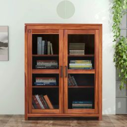 Rosewood ( Sheesham ) Solid Wood Close Book Shelf-image-16