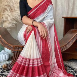 Woven Handloom Pure Cotton Saree-image-20