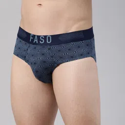 FASO Abstract Printed Modal Basic Briefs FT7001-SQ-RIVERSIDE image 5