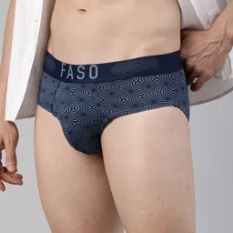 FASO Abstract Printed Modal Basic Briefs FT7001-SQ-RIVERSIDE image 4