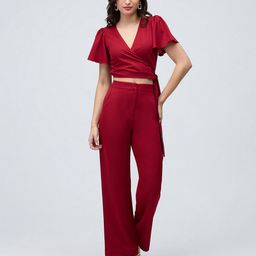 20Dresses Overlap Neck Top & High Waist Trouser Co-Ords-image-10